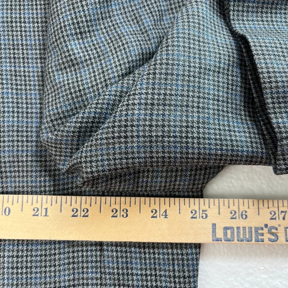 Lauren Ralph Lauren Men's 48R Gray‎ Blue Houndstooth Silk Wool Blazer Jacket